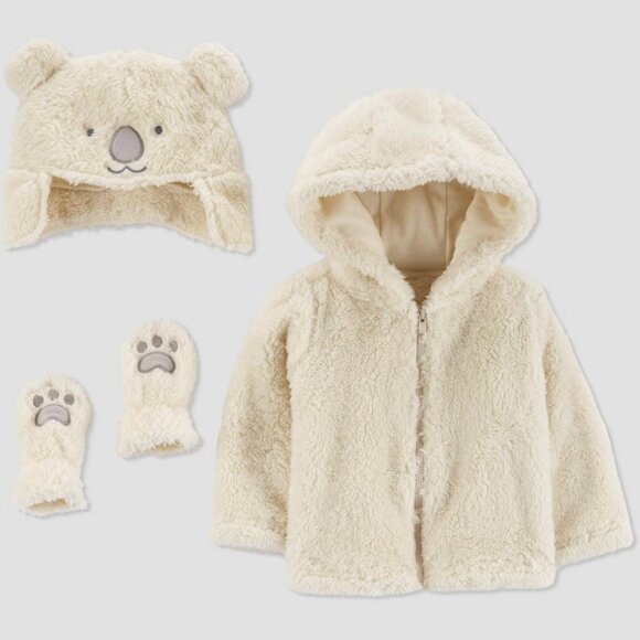 Carter's Just One You® Baby Bear Jacket Set- Cream 6-9M - Picture 1 of 6
